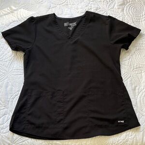 Grey's Anatomy Black Short Sleeve Scrub Top